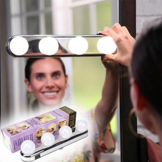 Підсвітка на дзеркало для макіяжу Studio Glow 4 лампи на присосках (W0-33) - Інтернет-магазин спільних покупок ToGether