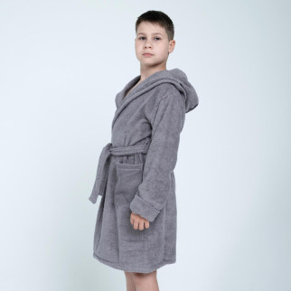 Дитячий махровий халат з капюшоном «Lelit»,Махра,Сірий, розмір 104-158. - Інтернет-магазин спільних покупок ToGether