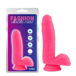 Фалоімітатор з мошонкою на присосці Chisa Fashion Dude Neo 17 см, рожевий - Інтернет-магазин спільних покупок ToGether