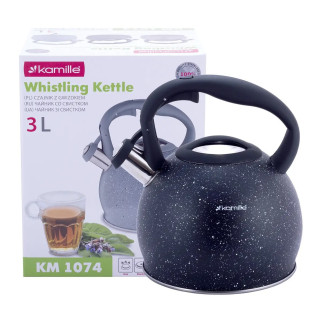 Чайник із свистком Kamille KM-1074BL 3 л чорний - Інтернет-магазин спільних покупок ToGether