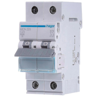 Hager MCN225 Автоматичний вимикач 2P 6kA C-25A 2M - Інтернет-магазин спільних покупок ToGether