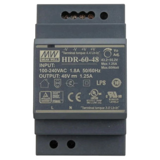 Mean Well HDR-60-48 48B 1,25А Блок живлення для монтажа на DIN рейку - Інтернет-магазин спільних покупок ToGether