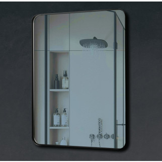 Прямокутне дзеркало з закругленими краями в металевій чорній рамці - Чорний - 4 60*90 ( А0054912 ) - Інтернет-магазин спільних покупок ToGether