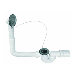 Сифон пластиковий для ванни повнопрохідний з пробкою 1 1/2"х40/50 мм ( А0047310 ) - Інтернет-магазин спільних покупок ToGether