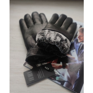 Теплі зимові чоловічі шкіряні рукавички з оленячої шкіри, підкладка хутро black - Інтернет-магазин спільних покупок ToGether