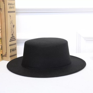 Стильний  фетровий капелюх канотье Чорний - Інтернет-магазин спільних покупок ToGether