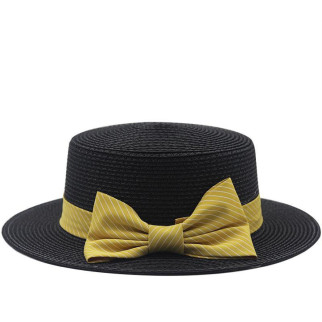 Доросла солом'яний капелюшок чорний з бантом - Інтернет-магазин спільних покупок ToGether