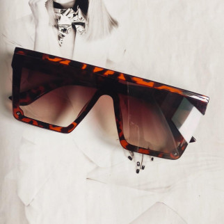 Сонцезахисні квадратні окуляри у Леопардовій оправі (14604) - Інтернет-магазин спільних покупок ToGether