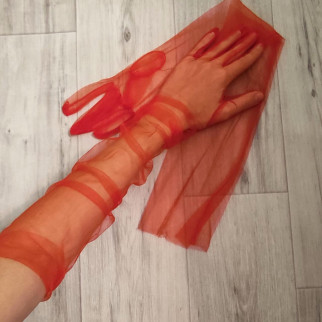 Довгі перчатки в сітку , Червоний  (0042) - Інтернет-магазин спільних покупок ToGether