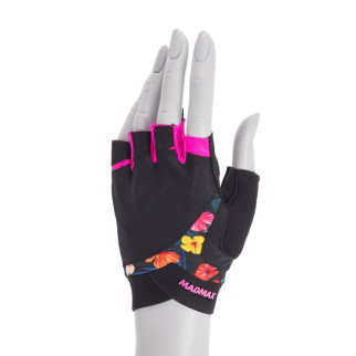 Рукавички для фітнесу MadMax MFG-770 Flower Power Gloves Black/Pink S - Інтернет-магазин спільних покупок ToGether