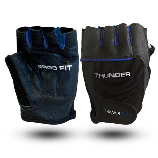 Рукавички для фітнесу PowerPlay 9058 Thunder чорно-сині S - Інтернет-магазин спільних покупок ToGether