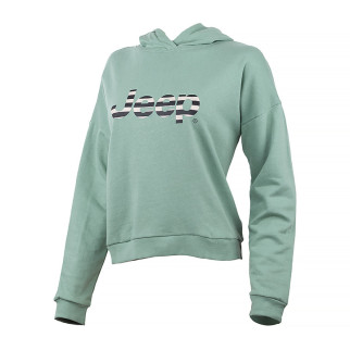 Жіноче Худі JEEP HOODED CROPPED SWEATSHIRT Striped Print Хакі M (O102609-E854 M) - Інтернет-магазин спільних покупок ToGether