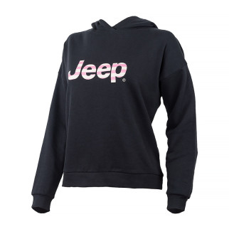 Жіноче Худі JEEP HOODED CROPPED SWEATSHIRT Striped Print Чорний M (O102609-B000 M) - Інтернет-магазин спільних покупок ToGether