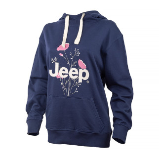 Жіноче Худі JEEP HOODED OVERSIZE SWEATSHIRT Botanical Print Синій L (O102606-A184 L) - Інтернет-магазин спільних покупок ToGether