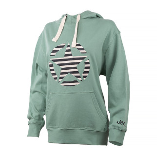 Жіноче Худі JEEP HOODED OVERSIZE SWEATSHIRT STAR Striped Print Хакі XL (O102608-E854 XL) - Інтернет-магазин спільних покупок ToGether