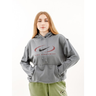 Жіноче Худі Nike NS FLC OS PO HD SWSH Сірий S (7dFN7698-084 S) - Інтернет-магазин спільних покупок ToGether