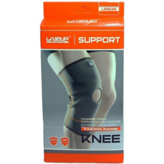 Фіксатор коліна Live Up Knee support grey+white S/M LS5676-S/M - Інтернет-магазин спільних покупок ToGether