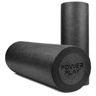 Масажний ролик (роллер) гладкий PowerPlay 4021 Fitness Roller Чорний (60x15см.) - Інтернет-магазин спільних покупок ToGether