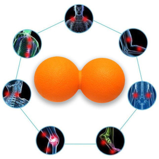 Масажний м'ячик EasyFit TPR подвійний 12х6 см помаранчевий - Інтернет-магазин спільних покупок ToGether
