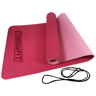 Килимок для йоги та фітнесу EasyFit TPE+TC 6мм двошаровий рожевий-св. рожевий - Інтернет-магазин спільних покупок ToGether