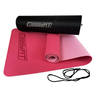 Килимок для йоги та фітнеса EasyFit TPE+TC 6мм двошаровий + Чохол рожевий з св.рожевим - Інтернет-магазин спільних покупок ToGether