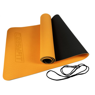 Килимок для йоги та фітнесу EasyFit TPE+TC 6мм двошаровий помаранчевий-чорний - Інтернет-магазин спільних покупок ToGether