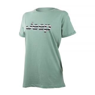 Жіноча Футболка JEEP T-SHIRT OVERSIZE Striped Print Turn Хакі S (O102611-E854 S) - Інтернет-магазин спільних покупок ToGether