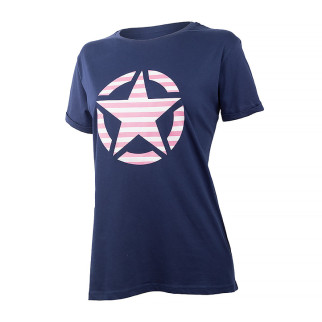 Жіноча Футболка JEEP T-SHIRT OVERSIZE STAR Striped Print Turn Синій XL (O102613-A184 XL) - Інтернет-магазин спільних покупок ToGether