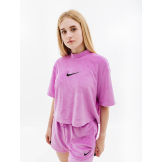 Жіноча Футболка Nike W NSW MOCK SS TEE TRRY MS Фіолетовий S (7dFJ4894-532 S) - Інтернет-магазин спільних покупок ToGether