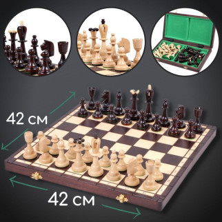 Гарні шахи подарункові 40,5 на 40,5 см з натурального дерева MADON Asy (115) - Інтернет-магазин спільних покупок ToGether