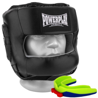 Боксерський шолом тренувальний PowerPlay 3067 з бампером PU + Amara Чорний XL - Інтернет-магазин спільних покупок ToGether