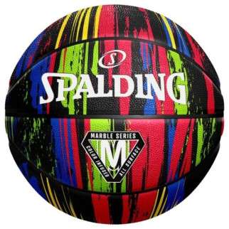 М'яч баскетбольний гумовий №7  Spalding NBA Marble  Black  (84398Z) - Інтернет-магазин спільних покупок ToGether