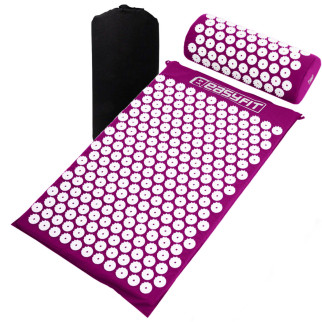 Масажний килимок Easyfit з подушкою (аплікатор Кузнєцова) Фіолетовий - Інтернет-магазин спільних покупок ToGether