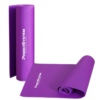 Килимок для йоги та фітнесу Power System PS-4014 PVC Fitness-Yoga Mat Purple (173x61x0.6) - Інтернет-магазин спільних покупок ToGether