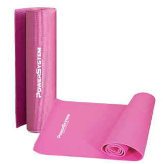 Килимок для йоги та фітнесу Power System PS-4014 PVC Fitness Yoga Mat Pink (173x61x0.6) - Інтернет-магазин спільних покупок ToGether