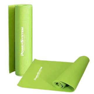 Килимок для йоги та фітнесу Power System PS-4014 PVC Fitness-Yoga Mat Green (173x61x0.6) - Інтернет-магазин спільних покупок ToGether