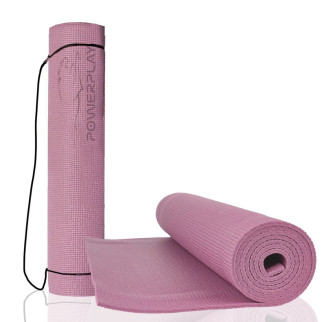 Килимок для йоги та фітнесу PowerPlay 4010 PVC Yoga Mat Рожевий (173x61x0.6) - Інтернет-магазин спільних покупок ToGether