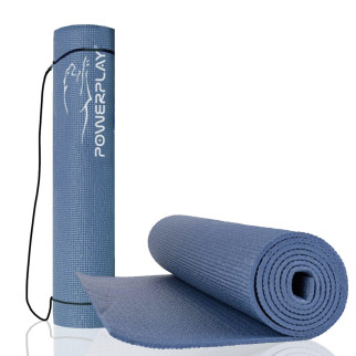 Килимок для йоги та фітнесу PowerPlay 4010 PVC Yoga Mat Темно-синій (173x61x0.6) - Інтернет-магазин спільних покупок ToGether