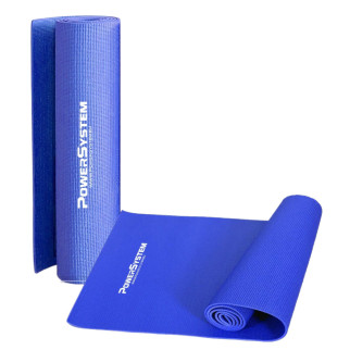 Килимок для йоги та фітнесу Power System PS-4014 PVC Fitness-Yoga Mat Blue (173x61x0.6) - Інтернет-магазин спільних покупок ToGether