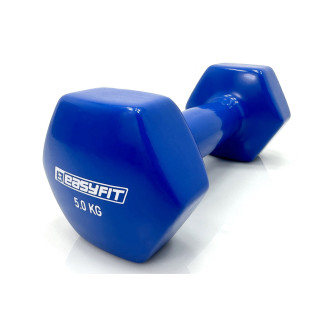 Гантель для фітнесу 5.0 кг EasyFit із вініловим покриттям синя - Інтернет-магазин спільних покупок ToGether
