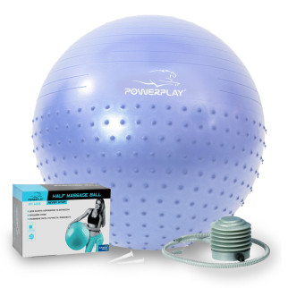 М'яч для фітнесу (фітбол) напівмасажний PowerPlay 4003 Ø75 cm Gymball Sky Blue + помпа - Інтернет-магазин спільних покупок ToGether