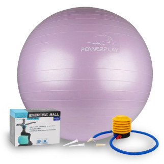 М'яч для фітнесу (фітбол) PowerPlay 4001 Ø65 cm Gymball  Ліловий + помпа - Інтернет-магазин спільних покупок ToGether
