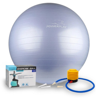 М'яч для фітнесу (фітбол) PowerPlay 4001 Ø75 cm Gymball  Sky Blue + помпа - Інтернет-магазин спільних покупок ToGether