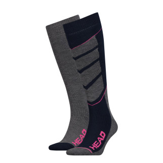 Шкарпетки Head Unisex Ski V-Shape Kneehigh 2-pack Сірий; Синій 43-46 (791004001-462 43-46) - Інтернет-магазин спільних покупок ToGether
