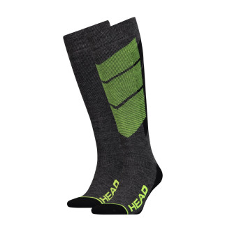 Шкарпетки Head Unisex Ski Graphic Kneehigh 2-pack 35-38 gray/black/green 791005001-817 - Інтернет-магазин спільних покупок ToGether