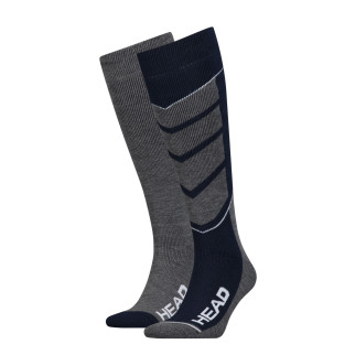 Шкарпетки Head Unisex Ski V-Shape Kneehigh 2-pack Синій; Сірий 31-34 (791004001-277) - Інтернет-магазин спільних покупок ToGether