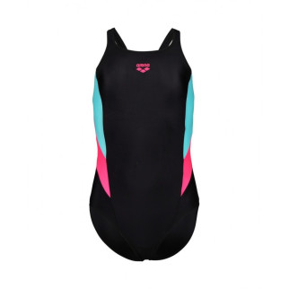 Купальник закритий для дівчат Arena SWIMSUIT V BACK PANEL чорний, рожевий, бірюзовий Діт 116см 005920-598 116 - Інтернет-магазин спільних покупок ToGether