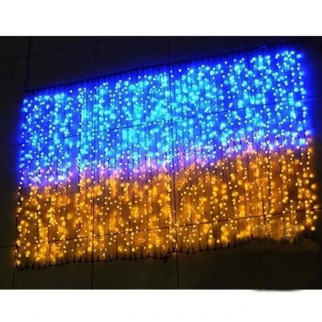 Патріотична гірлянда штора Прапор України 3х2м 160 LED - Інтернет-магазин спільних покупок ToGether
