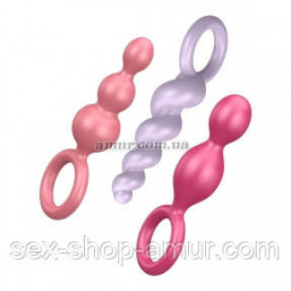 Набір анальних іграшок Satisfyer Plugs colored (set of 3) — Booty Call - Інтернет-магазин спільних покупок ToGether