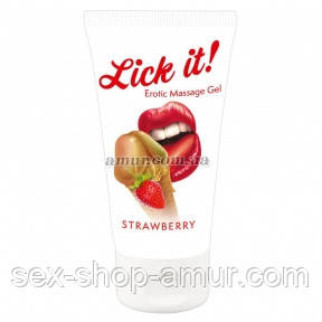 Масажний гель Lick It Strawberry, 50 мл - Інтернет-магазин спільних покупок ToGether